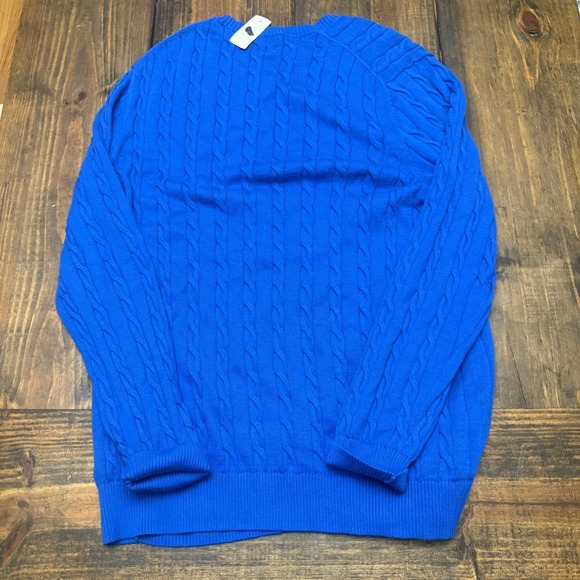 Brooks Brothers XXL Blue Supima Cotton Cable Knit Crew Neck Sweater NWT - Picture 7 of 7